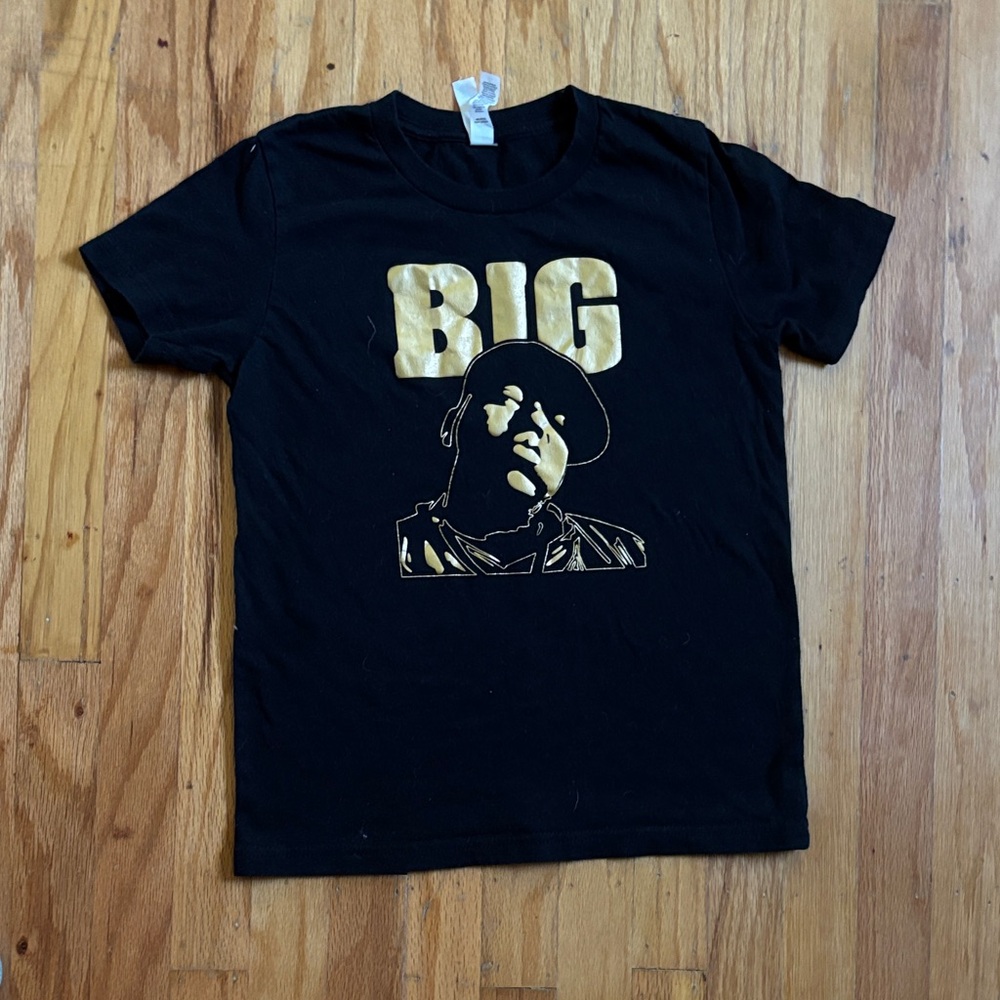 Bella Canvas Kids Black Tee with Gold 'BIG' Graphic